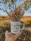 TAZA MUG CON FLORES Y FRASE